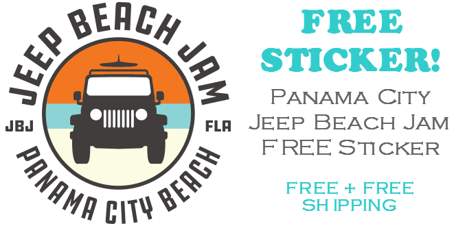 Panama City JEEP Beach Jam FREE STICKER