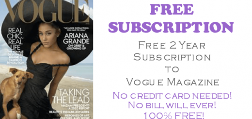 Vogue Magazine FREE 2 Year Subscription