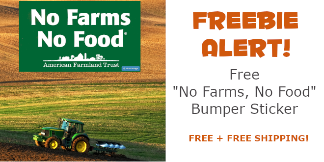 No Farms No Food FREE BUMPER STICKER