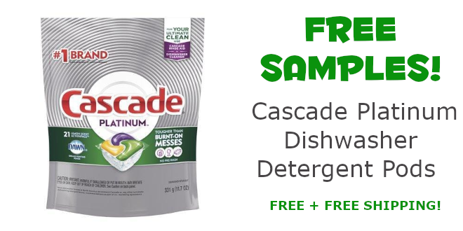 Cascade Platinum Dishwasher Detergent Pods Free Samples