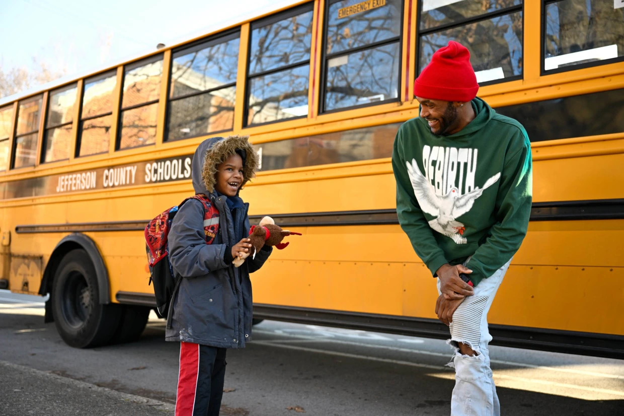 Larry Farrish, Jr, School Bus Driver, ensured young Levi could participate in Pajama Day at school. - Jefferson County Public Schools